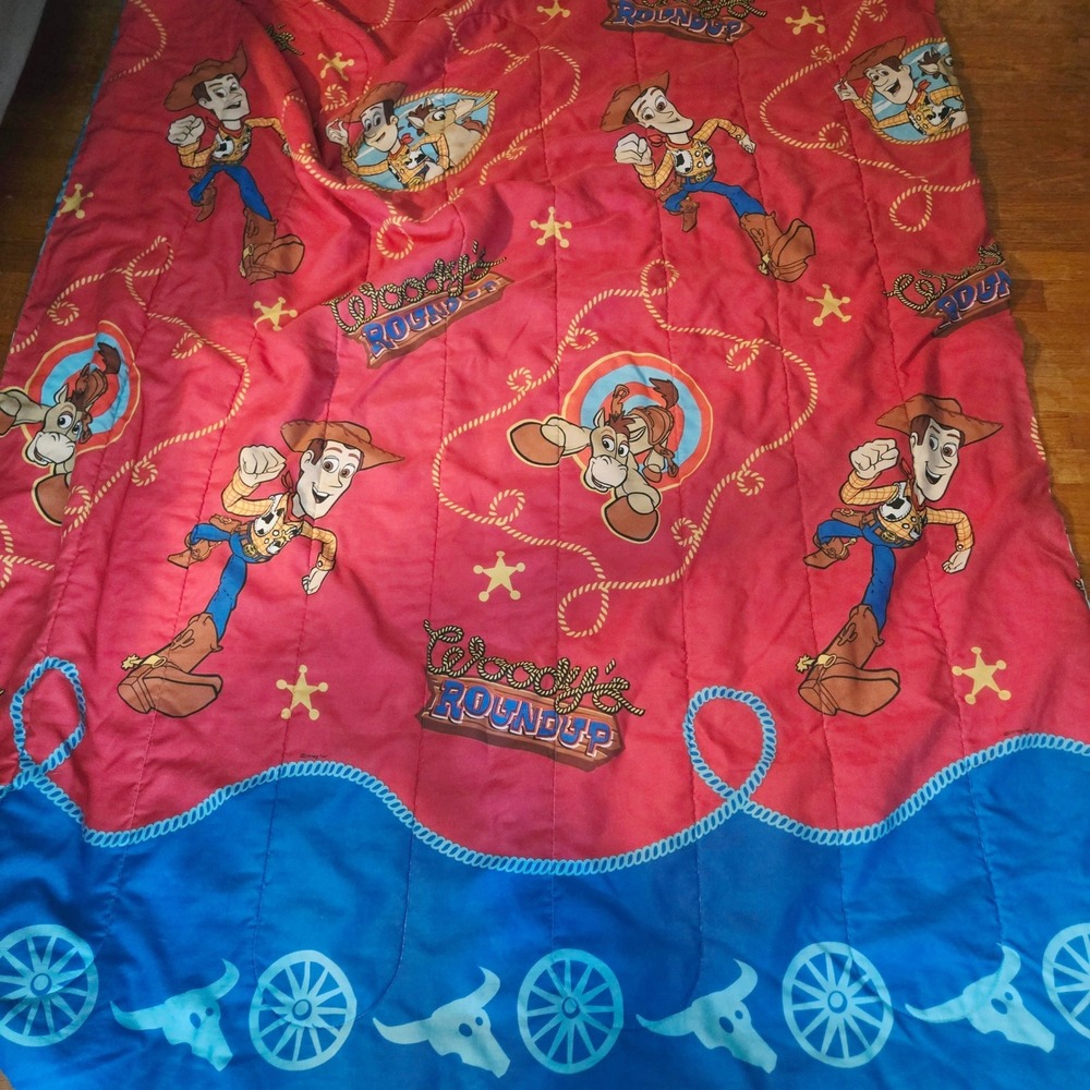 Vintage Disney Toy Story Buzz Lightyear Woody Comforter Reversible Twin